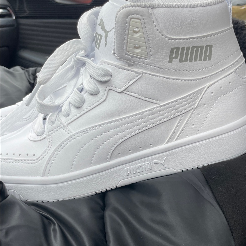 Puma White High-Top Sneakers